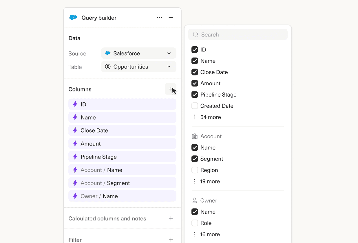 An image of querying from smart objects in Equals.