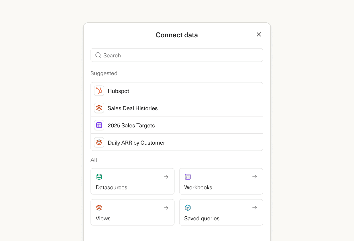 An image of our datasource connection modal which has been redesigned.