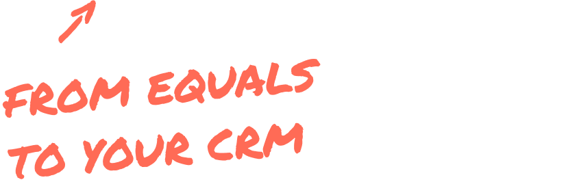 A visualization of data flowing from Equals to CRM